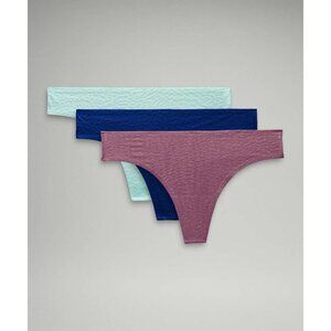 Lululemon InvisiWear Mid-Rise Thong Lace Underwear 3-Pk XXL Mint Larkspur Violet